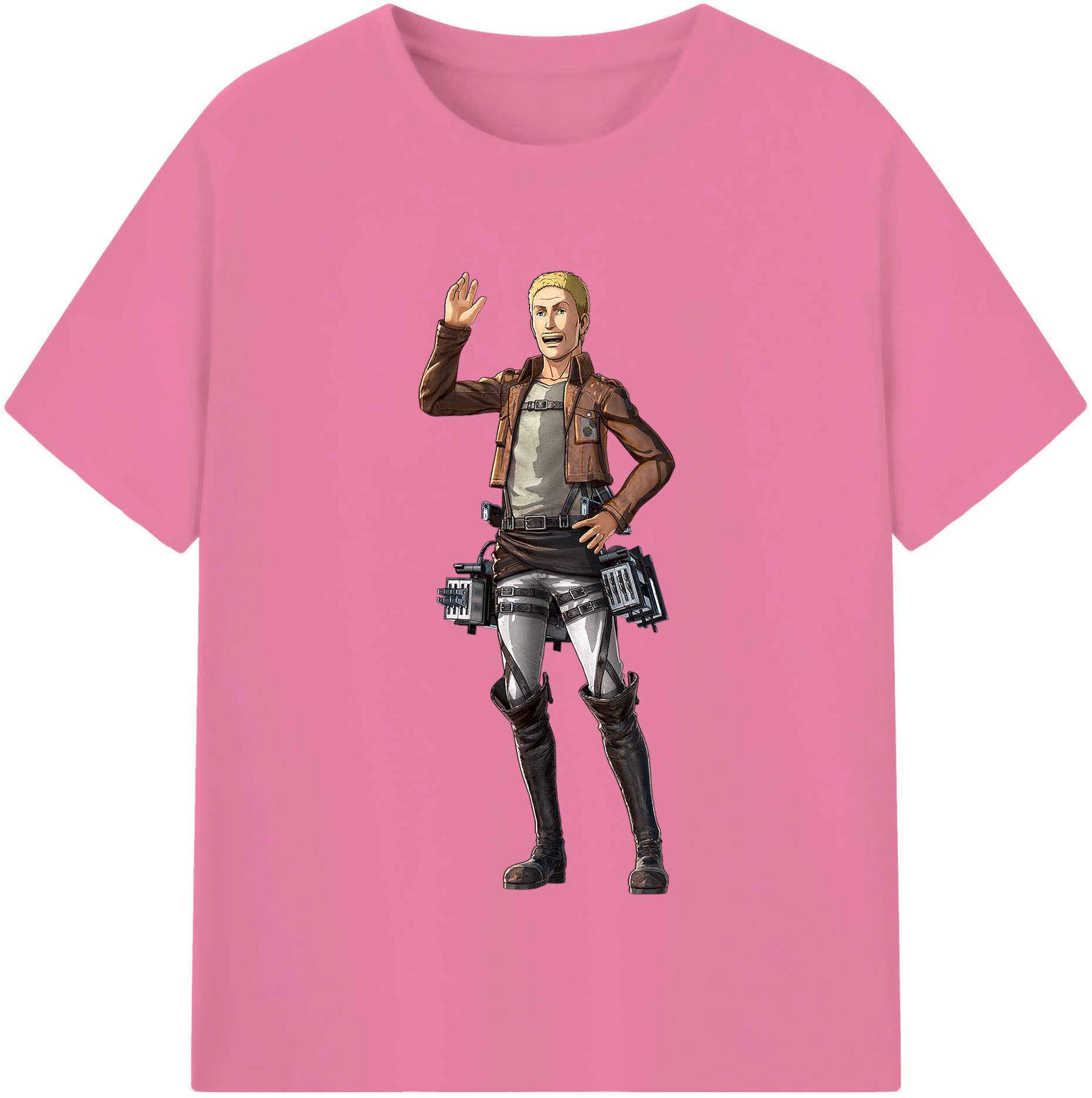 （画像用） 進撃の巨人 ハンネス Attack on Titan Hannes 綿100％半袖Tシャツ（フロントプリント）